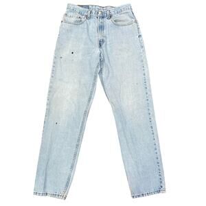 Vintage Levi's 550 Size 32 x 32 Light Wash Denim Straight Leg Jeans - Worn In !